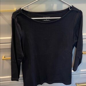 Talbots Classic Black Boatneck Top